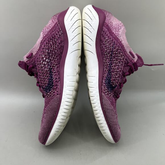 Nike Free RN Flyknit Running Shoes Women Size 9 Purple Lightweight Low Sneakers - Picture 6 of 8